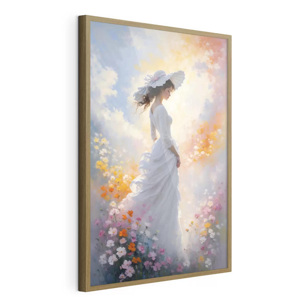 Poster chica en flores f38570