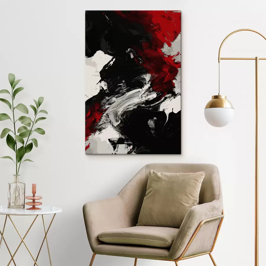 murales de pared Abstracción negra y roja s38550