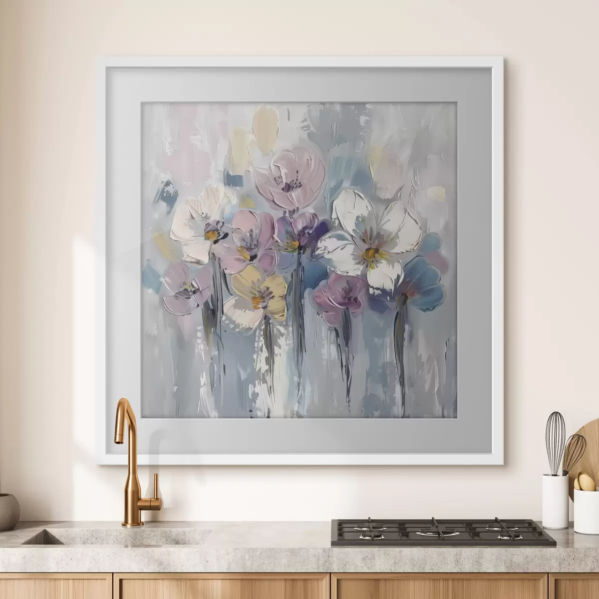 Poster Ramo pastel sobre azul f38643