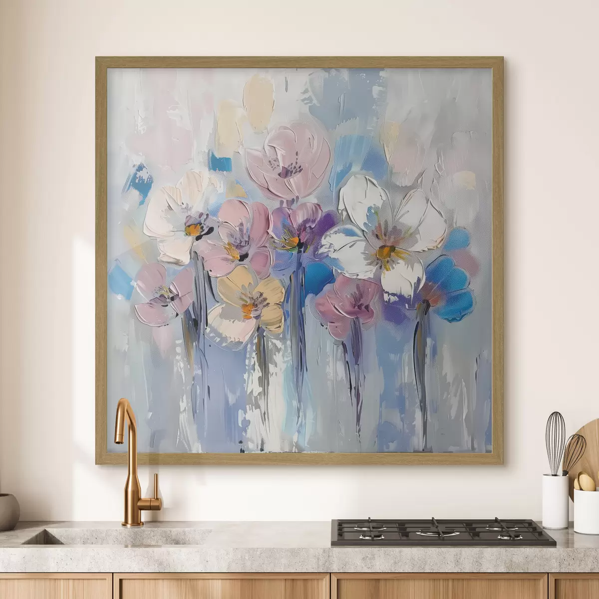 Poster Ramo pastel sobre azul f38643