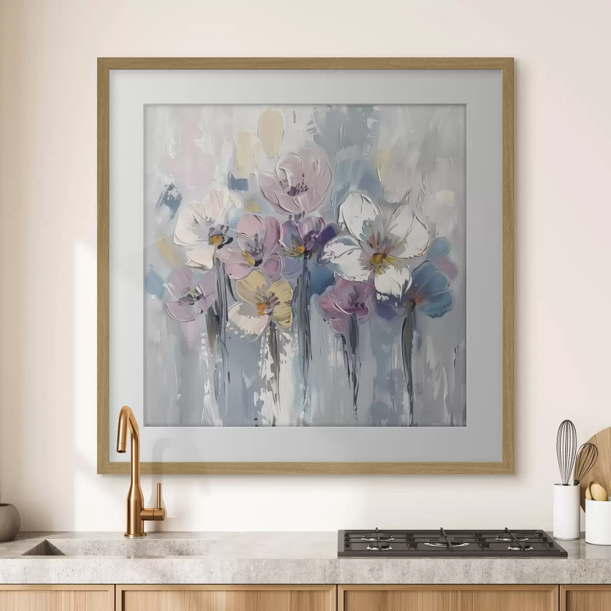 Poster Ramo pastel sobre azul f38643
