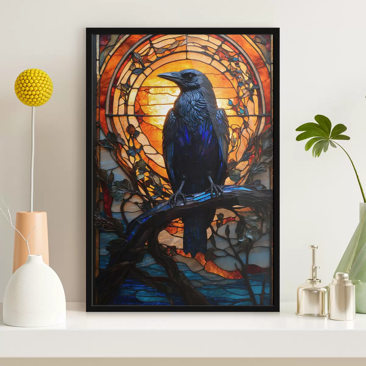 Poster Un cuervo en una rama f38591