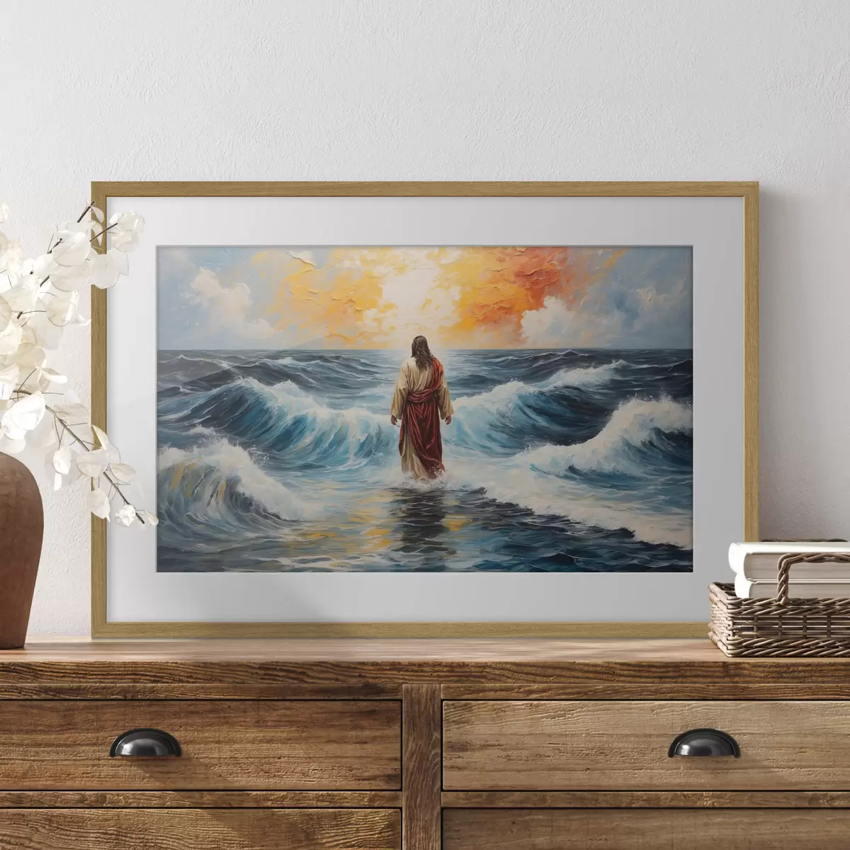 Poster Cristo sobre las olas f38613