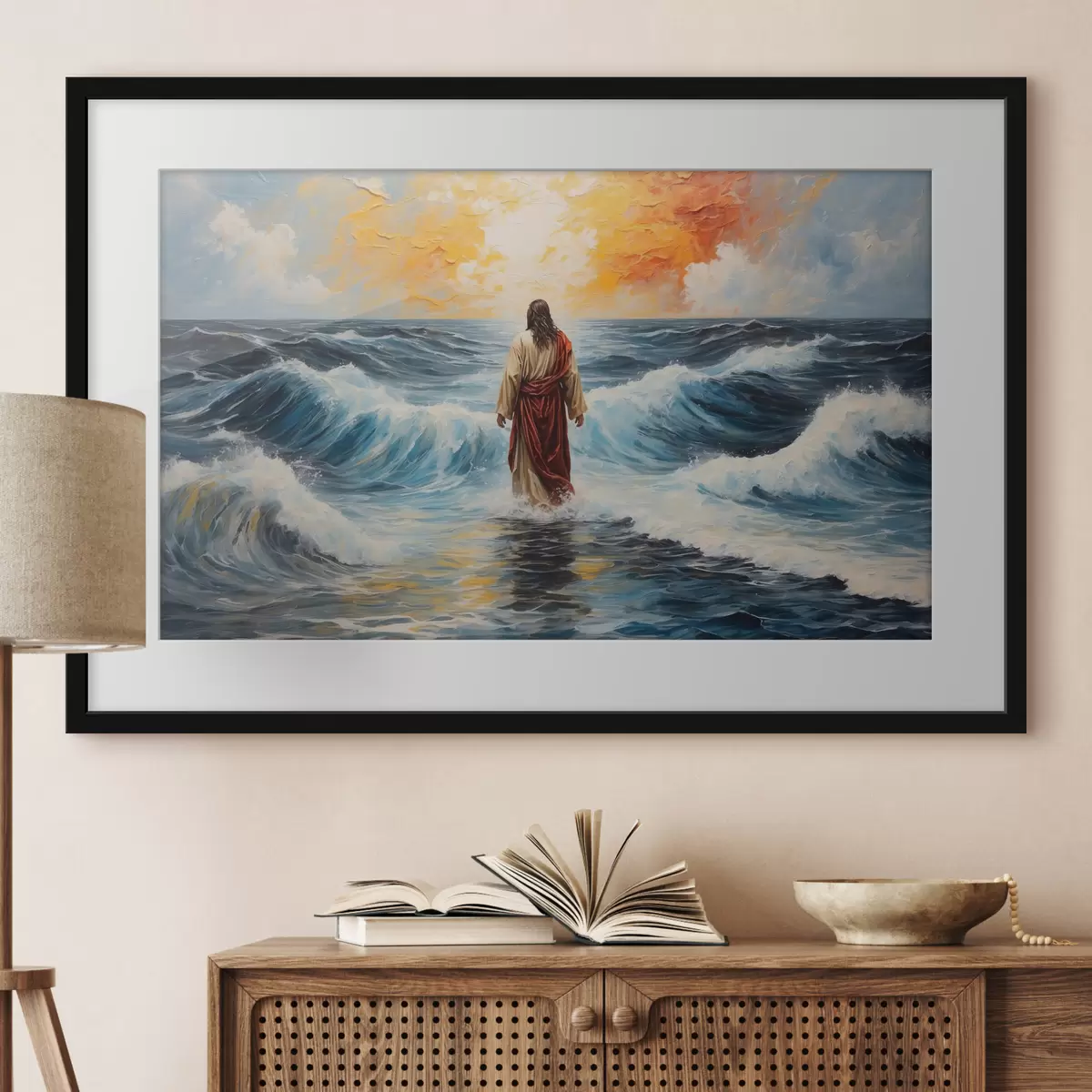 Poster Cristo sobre las olas f38613