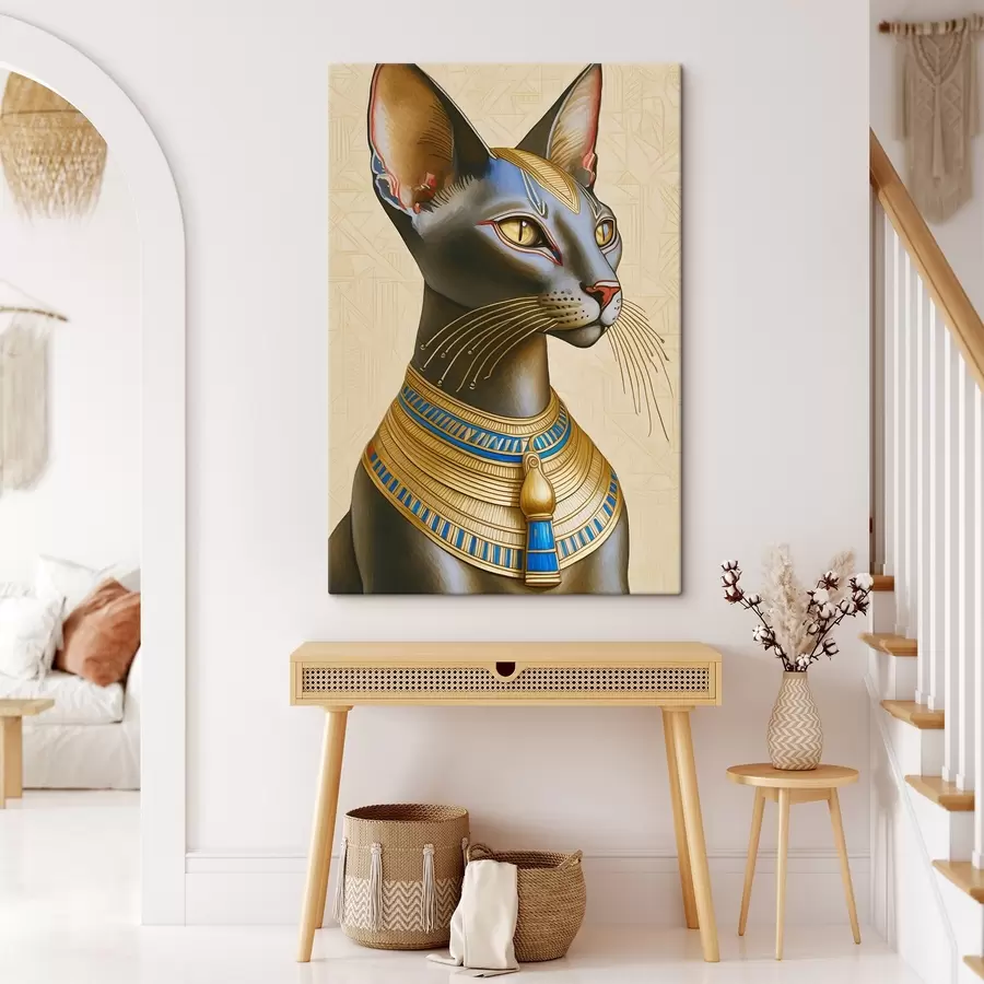 murales de pared Bastet, diosa egipcia, gato de perfil s38725