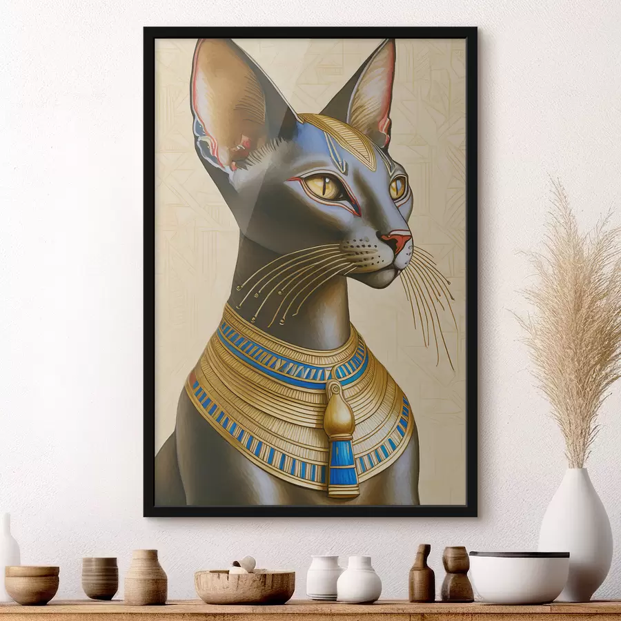 murales de pared Bastet, diosa egipcia, gato de perfil f38725