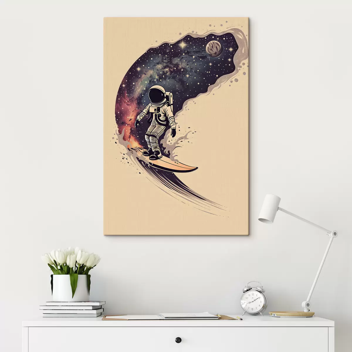 murales de pared surfista astronauta s38636