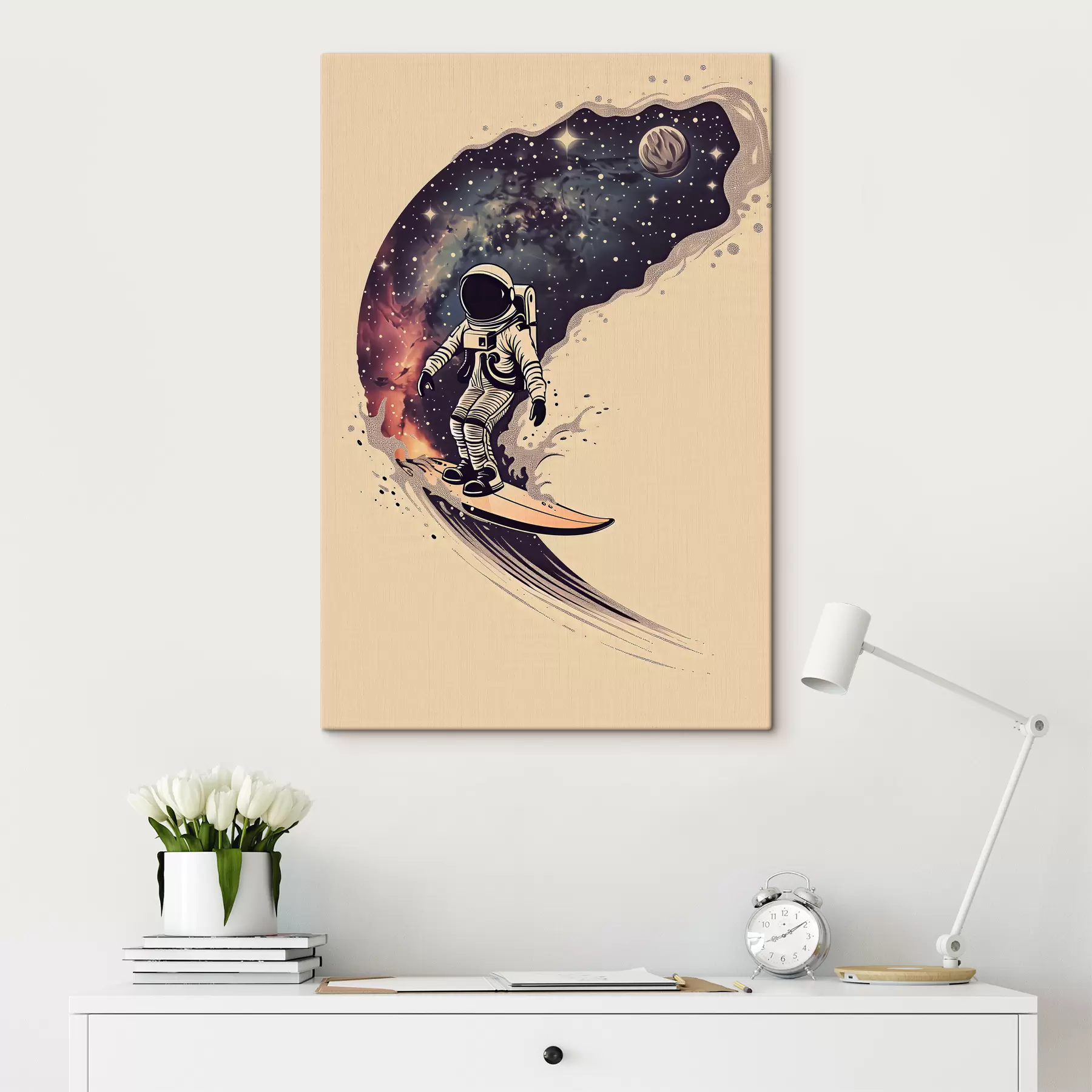 murales de pared surfista astronauta s38636