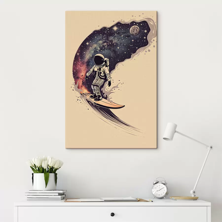 murales de pared surfista astronauta s38636