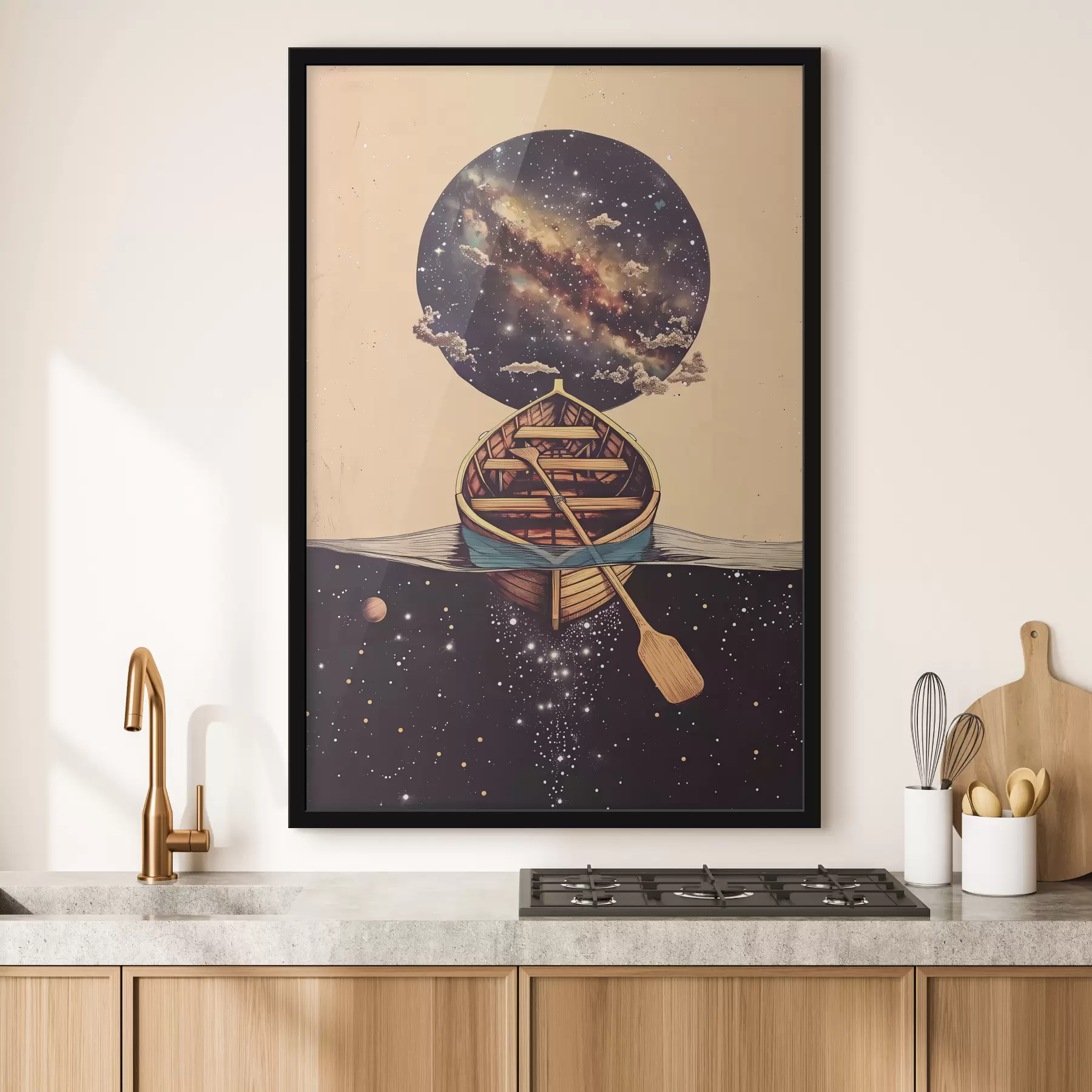 murales de pared Barco en estilo espacial. f38635