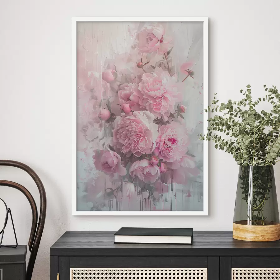 murales de pared peonías rosadas f38750