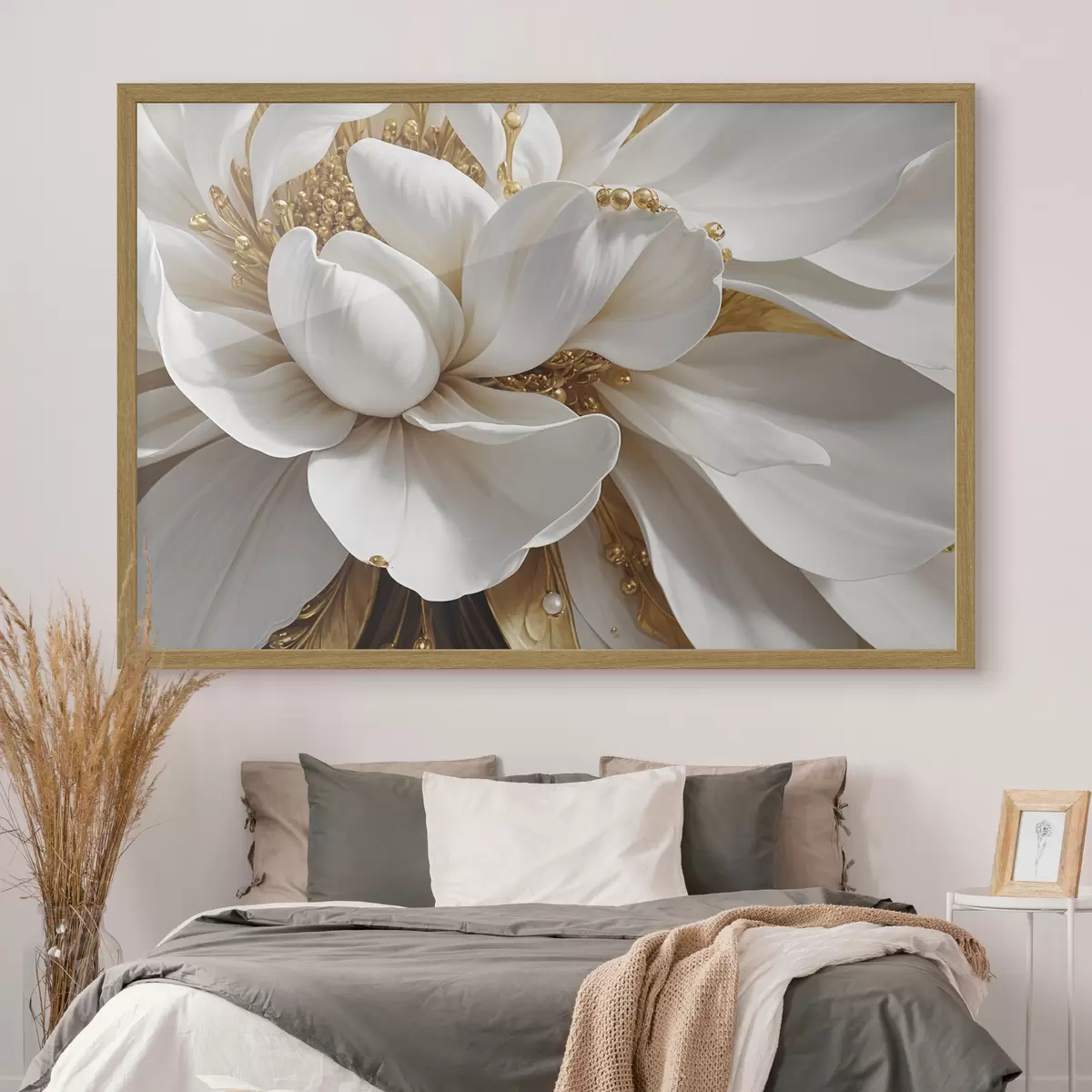 Poster Corazón de la flor blanca f38762