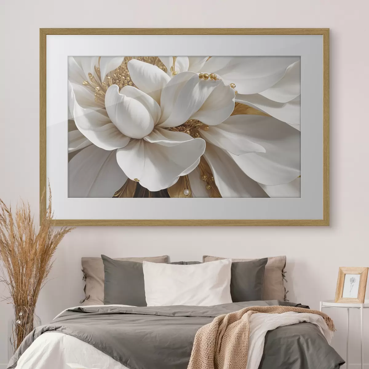 Poster Corazón de la flor blanca f38762