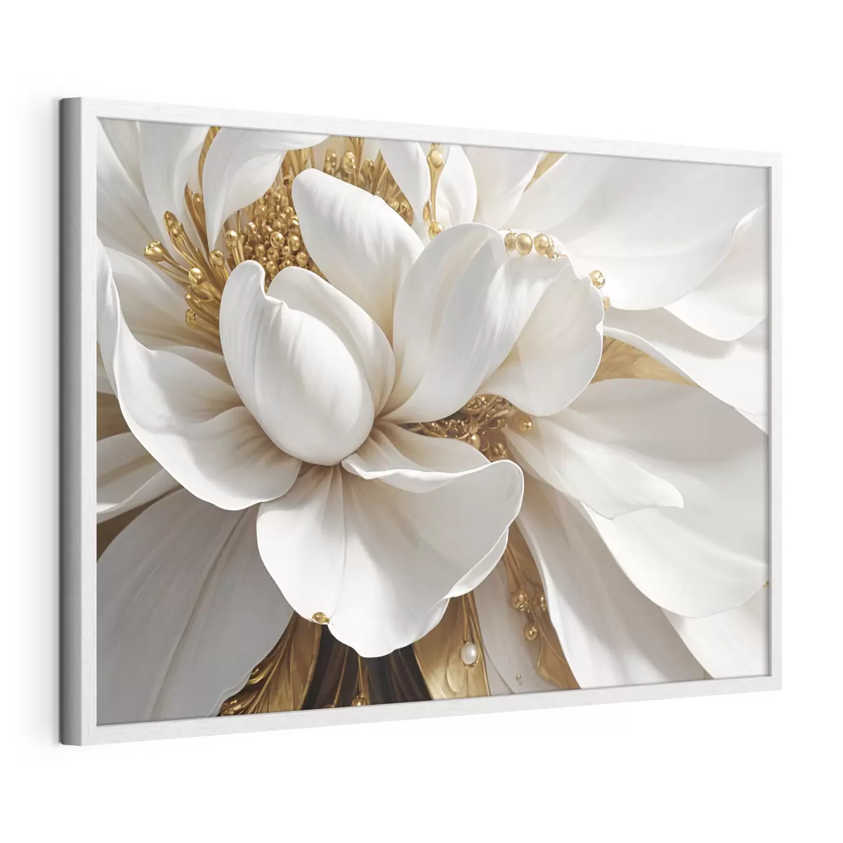 Poster Corazón de la flor blanca f38762