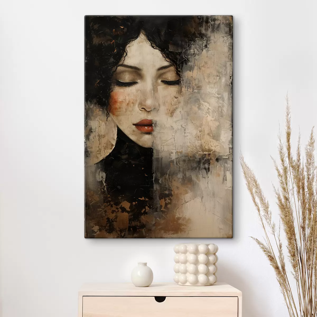 murales de pared chica con cabello oscuro s38789