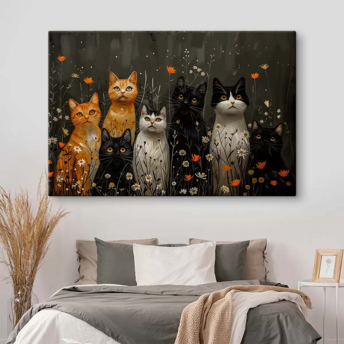 murales de pared gatos en flores s38798
