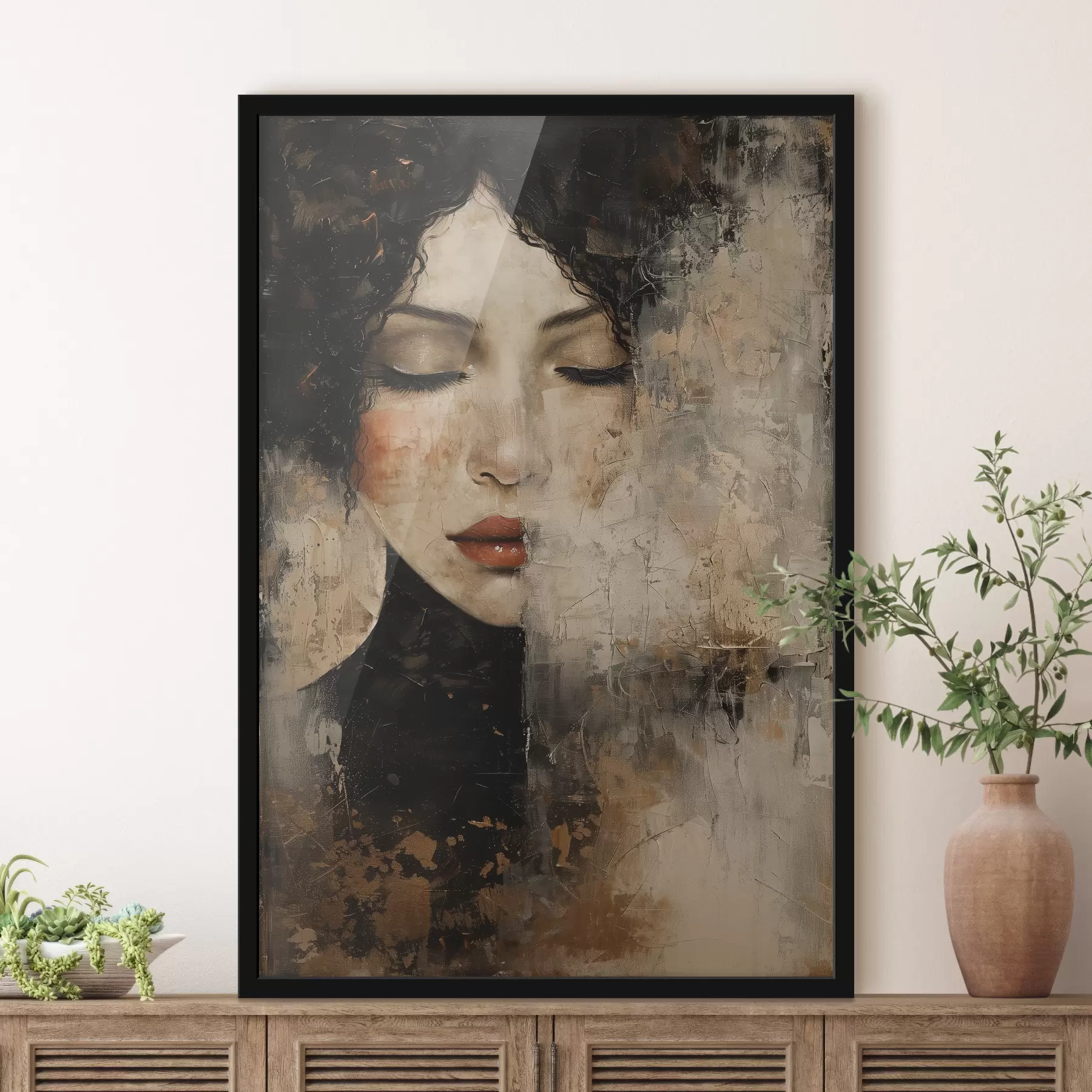 murales de pared chica con cabello oscuro f38789