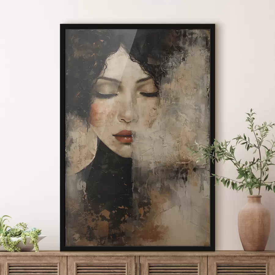 murales de pared chica con cabello oscuro f38789