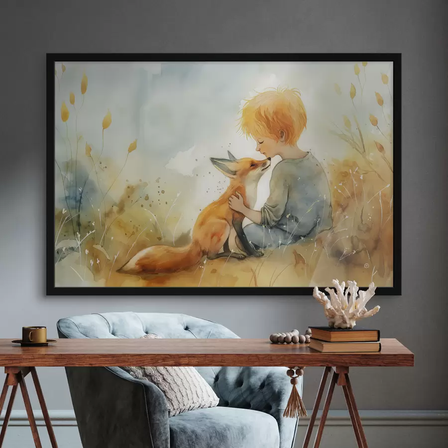 murales de pared El principito con el zorro. f38790