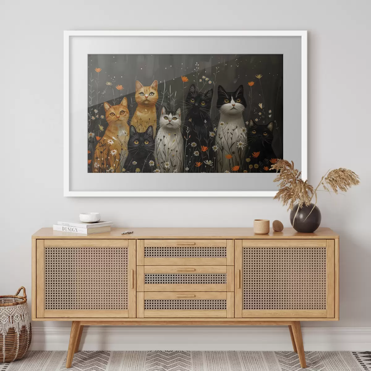 Poster gatos en flores f38798