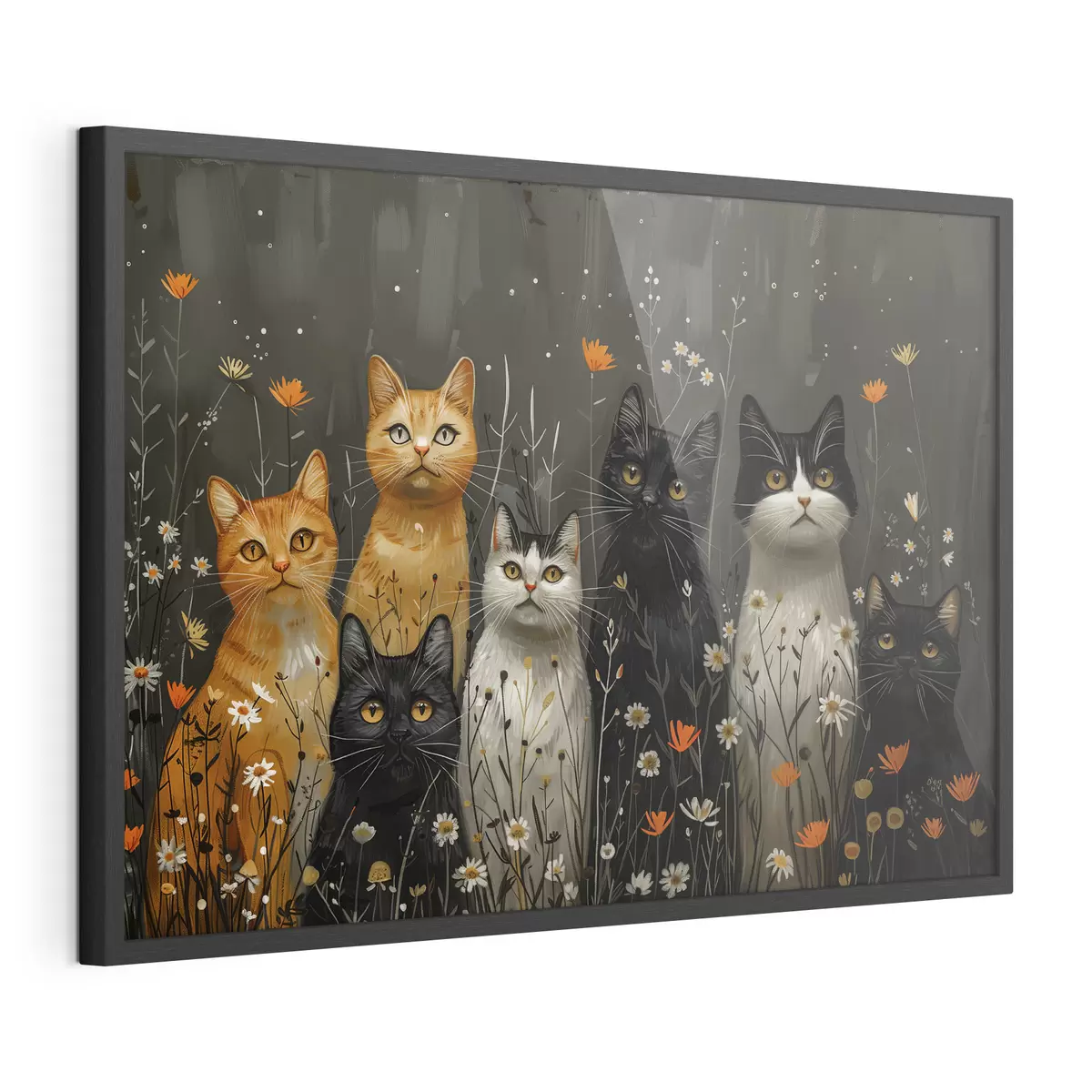 Poster gatos en flores f38798