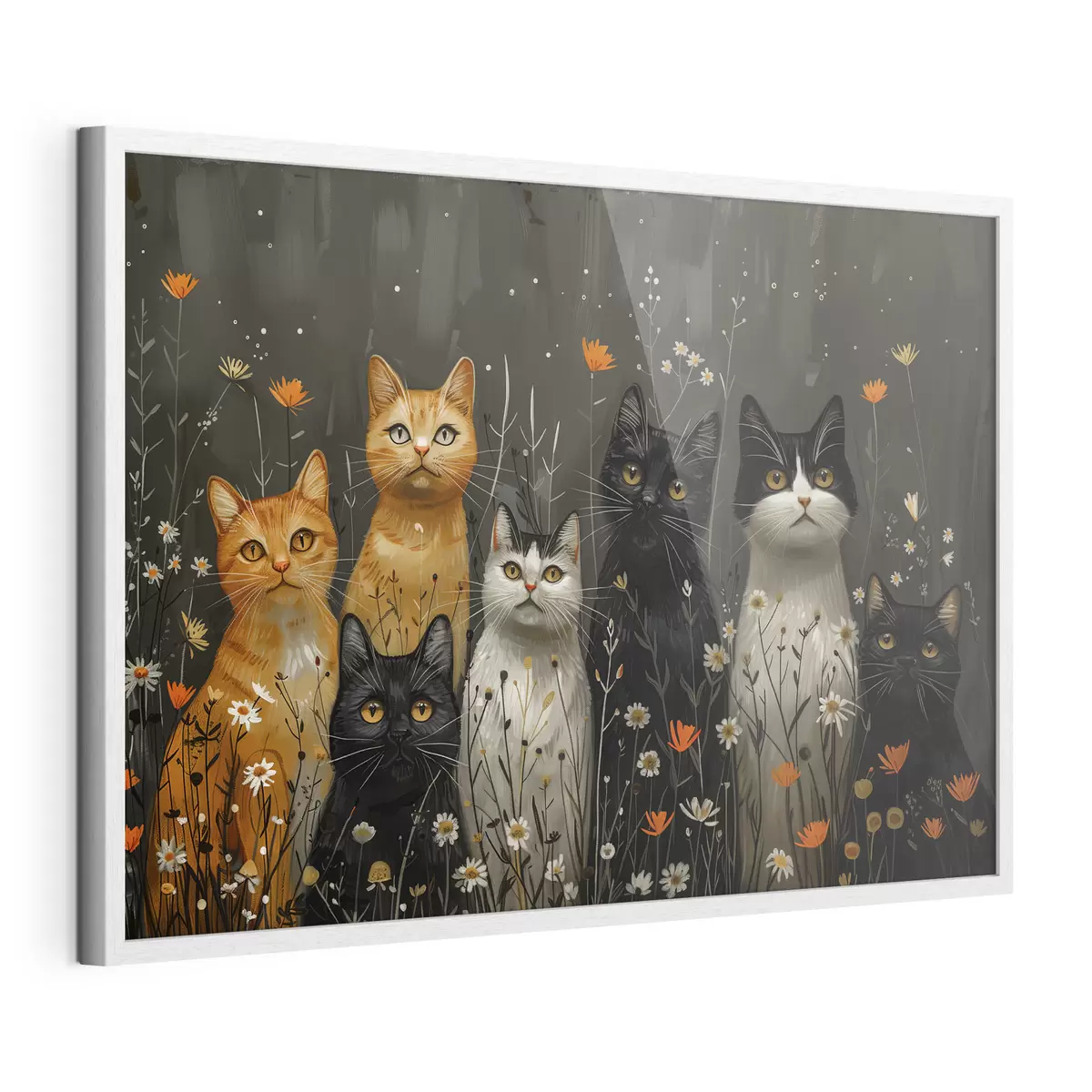 Poster gatos en flores f38798