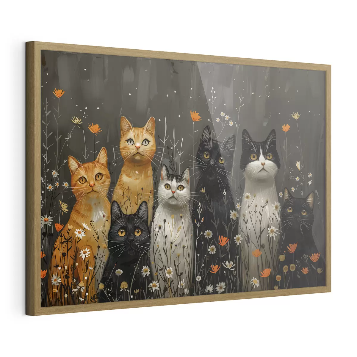 Poster gatos en flores f38798