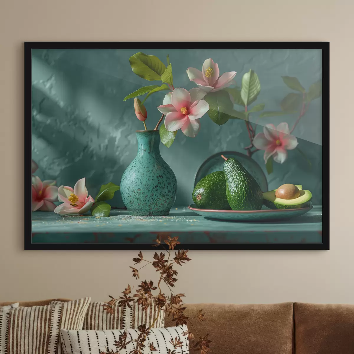 Poster Composición de aguacate y lirio. f38687