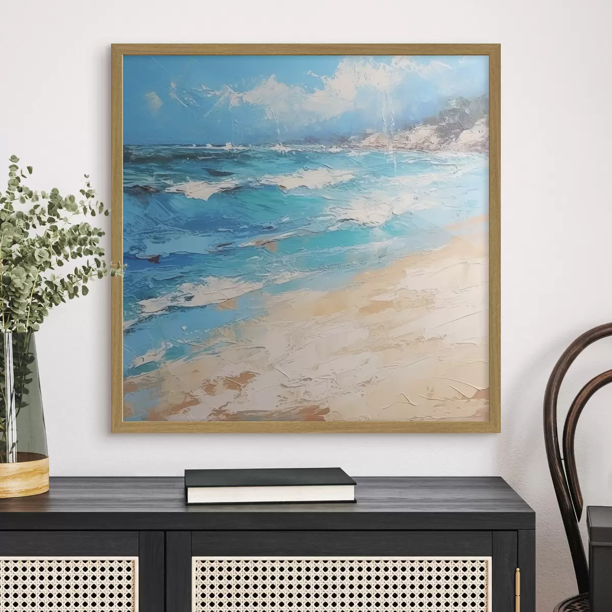 Poster Mar, olas, playa, arena, pintura al óleo, abstracción, paisaje, paisaje f38910