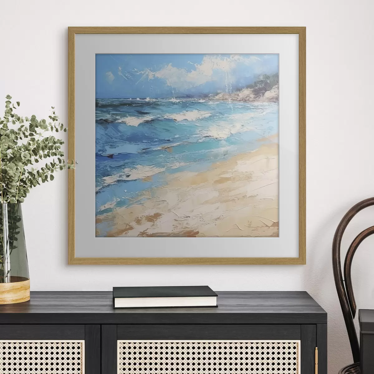 Poster Mar, olas, playa, arena, pintura al óleo, abstracción, paisaje, paisaje f38910