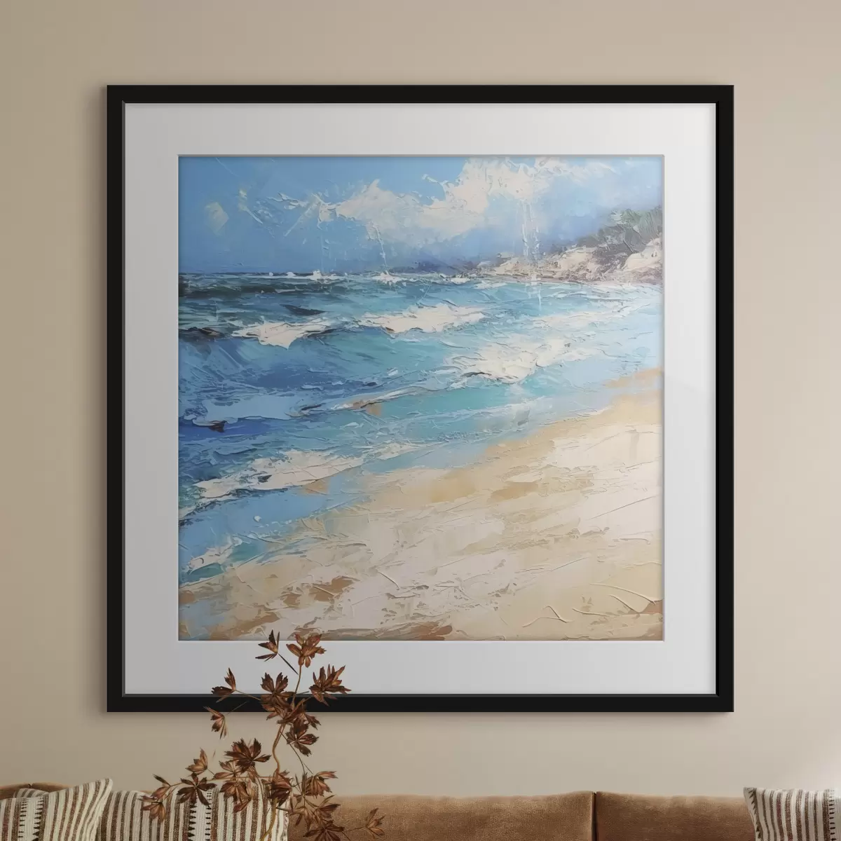 Poster Mar, olas, playa, arena, pintura al óleo, abstracción, paisaje, paisaje f38910