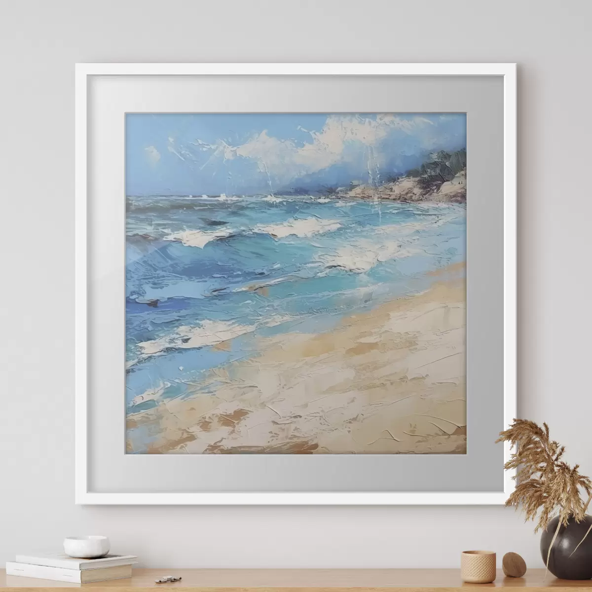 Poster Mar, olas, playa, arena, pintura al óleo, abstracción, paisaje, paisaje f38910