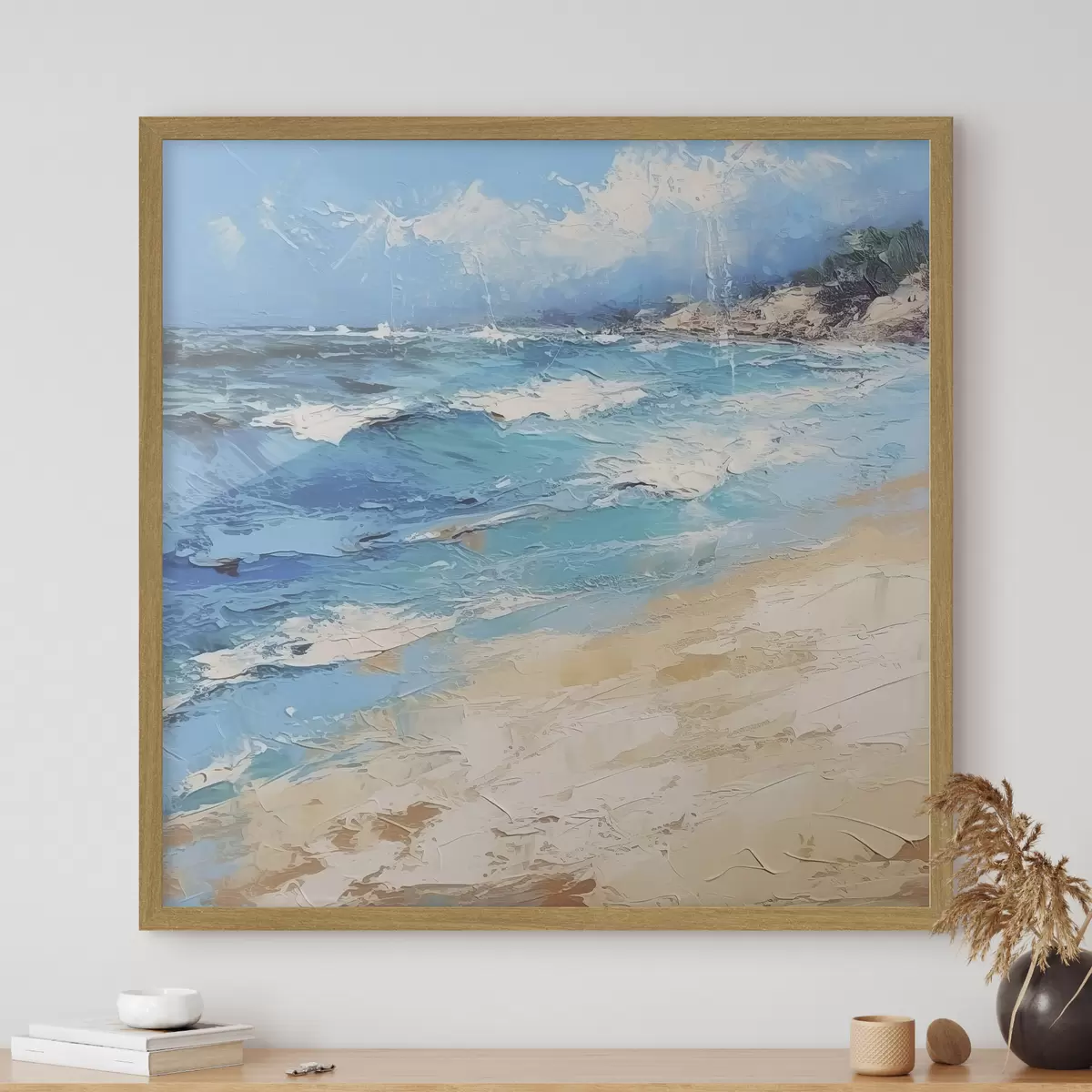 Poster Mar, olas, playa, arena, pintura al óleo, abstracción, paisaje, paisaje f38910