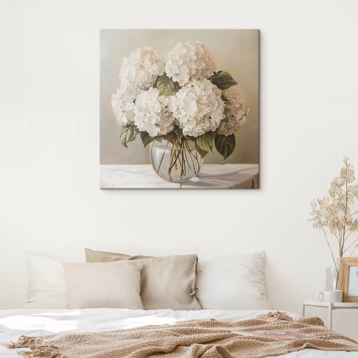 murales de pared Ramo de hortensias blancas s38711
