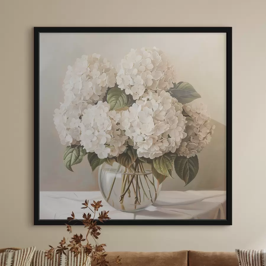 murales de pared Ramo de hortensias blancas f38711