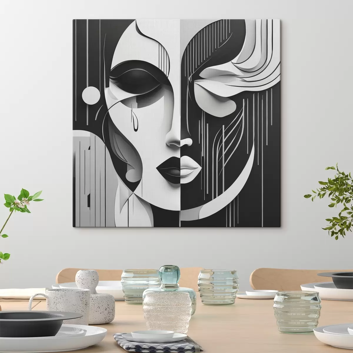 murales de pared Máscara en blanco y negro s38850