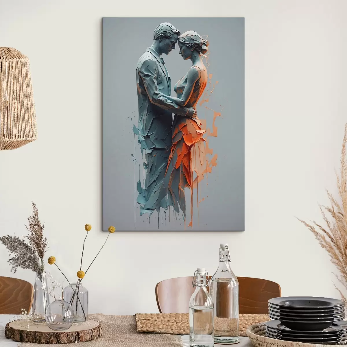 murales de pared Pareja abstracta en danza s38851