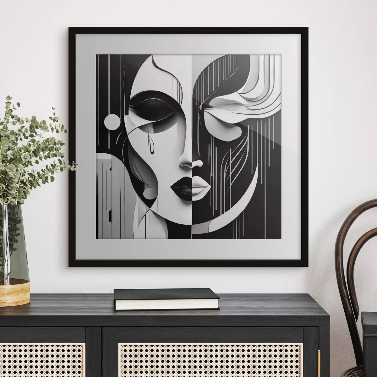 Poster Máscara en blanco y negro f38850