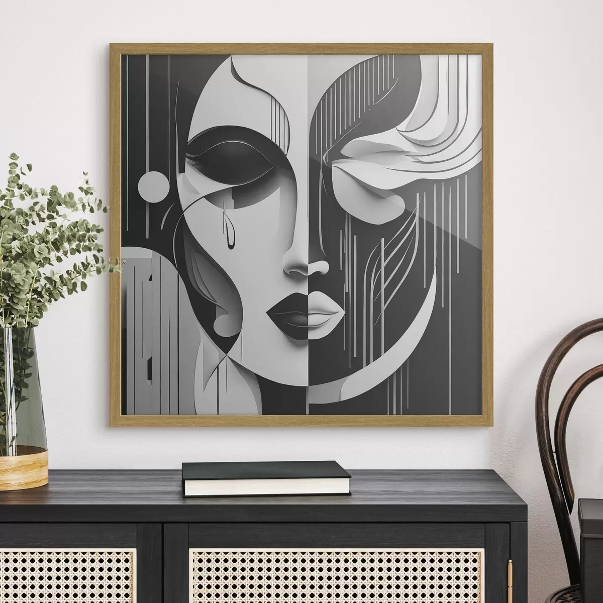 Poster Máscara en blanco y negro f38850
