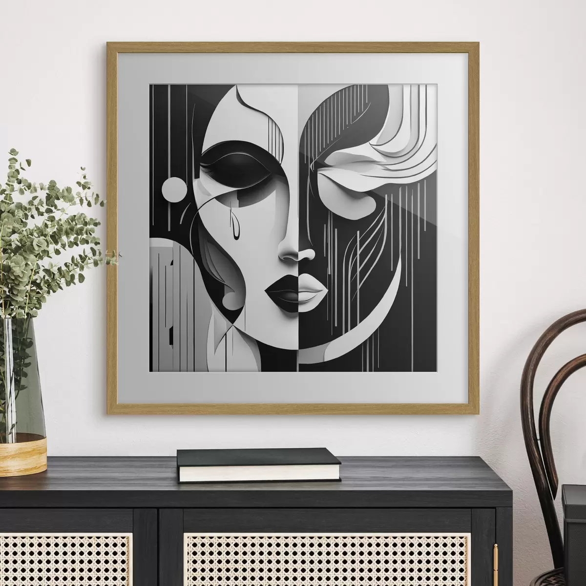 Poster Máscara en blanco y negro f38850