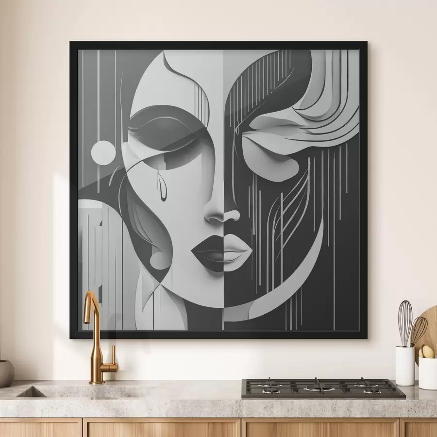 murales de pared Máscara en blanco y negro f38850