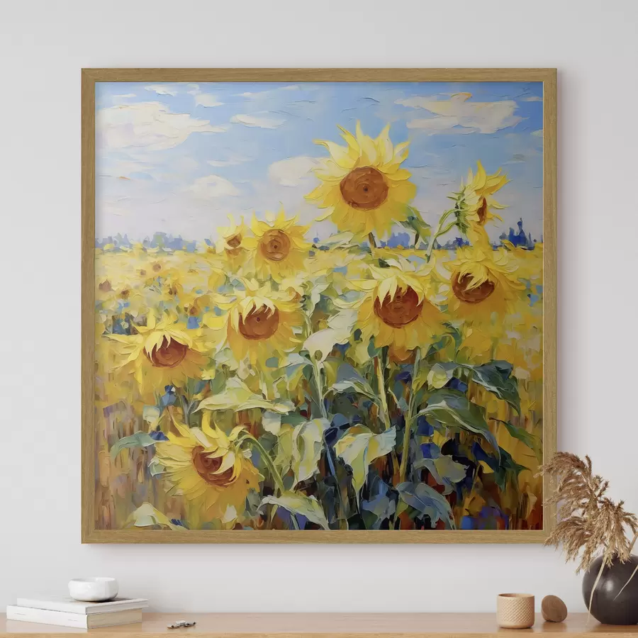 murales de pared El sol crece en el campo f38953