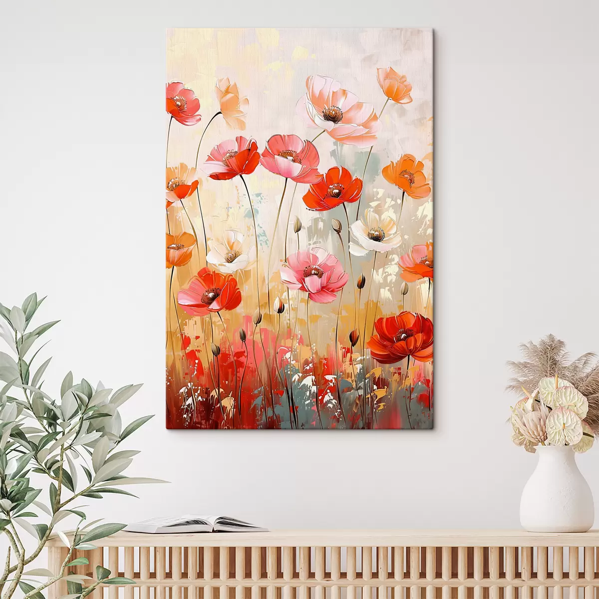 murales de pared amapolas en el campo s39048