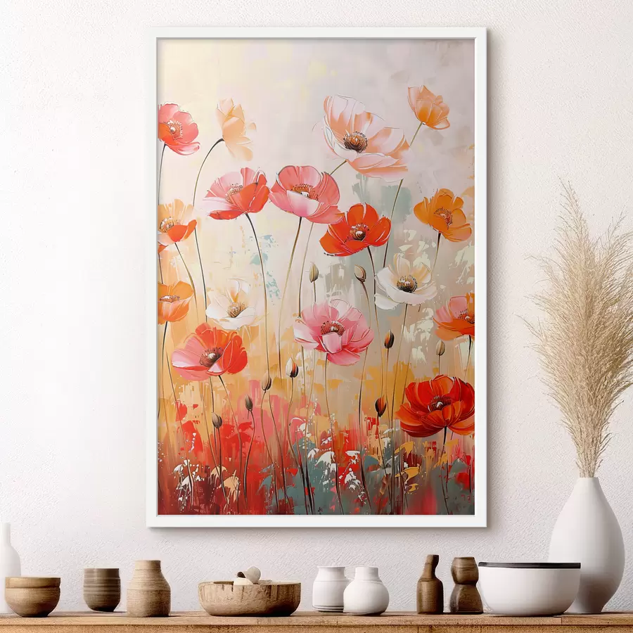 murales de pared amapolas en el campo f39048