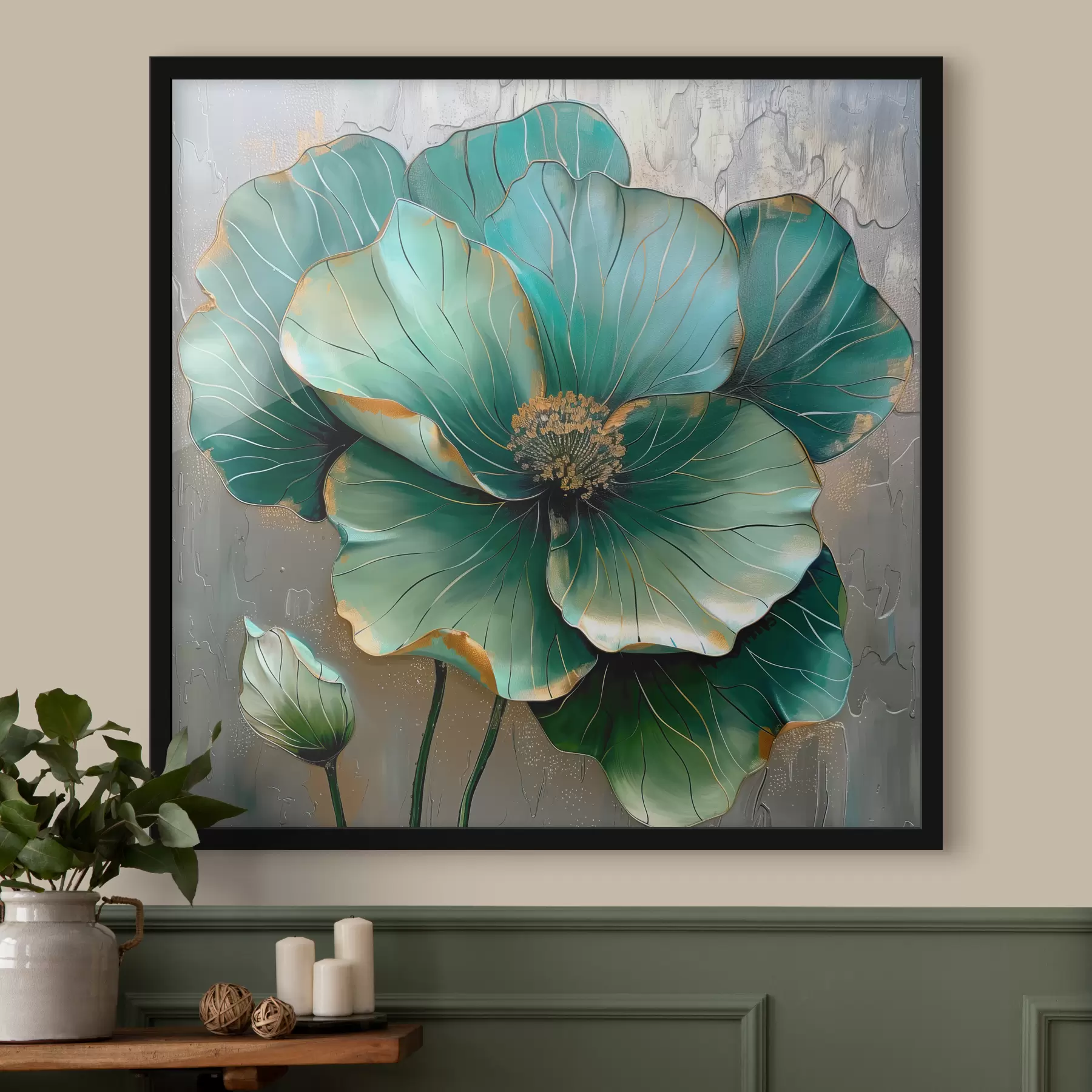 murales de pared Gran flor abstracta f39013