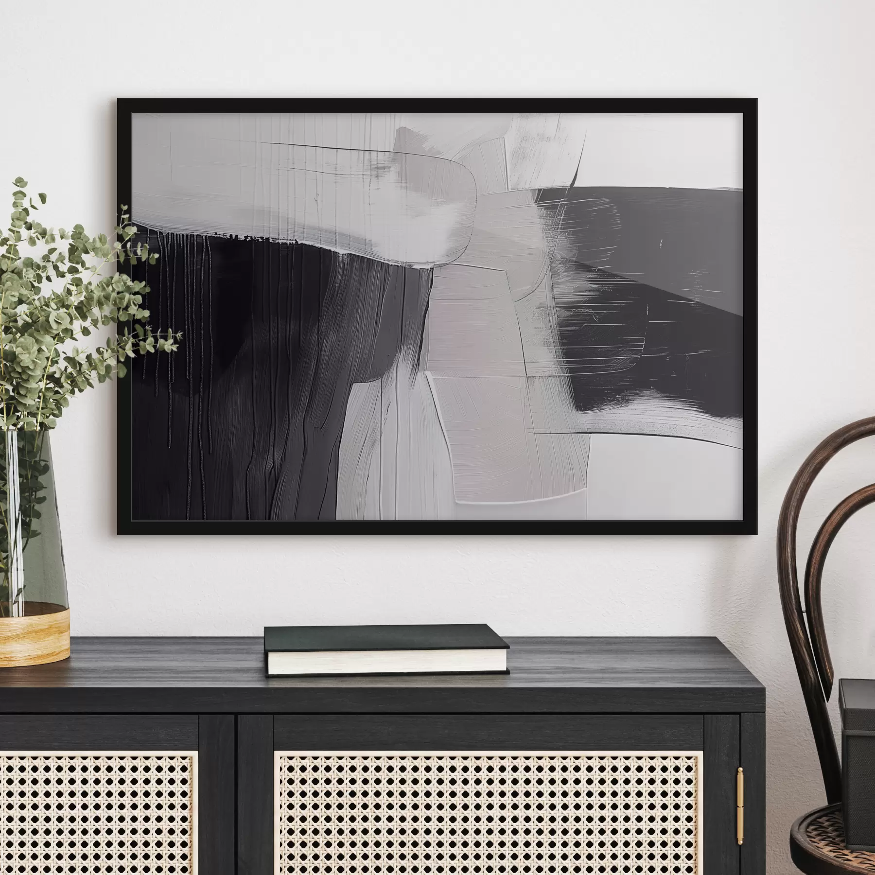 murales de pared Abstracción gris y beige f39015