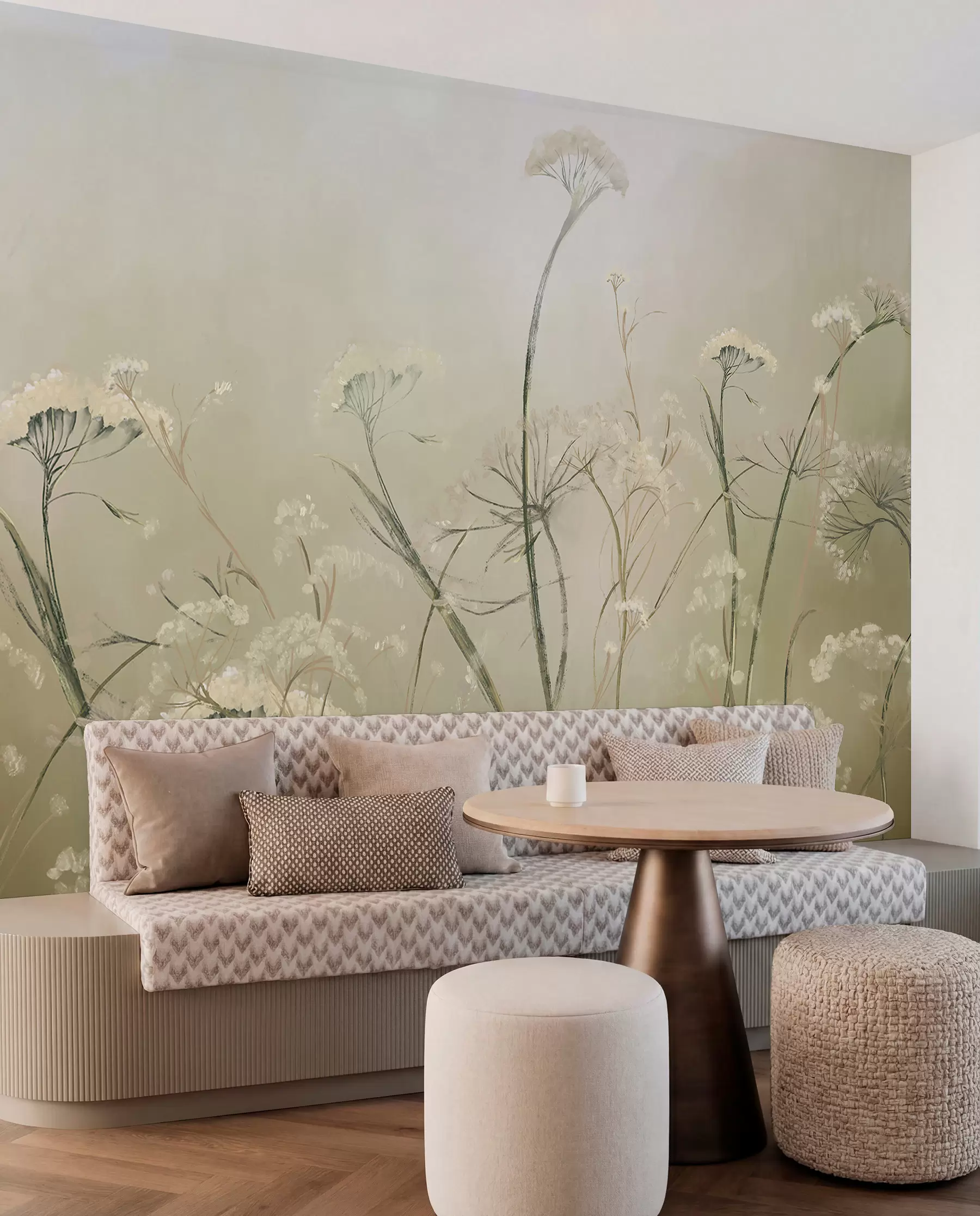 murales de pared Flores silvestres en sepia w00903v1