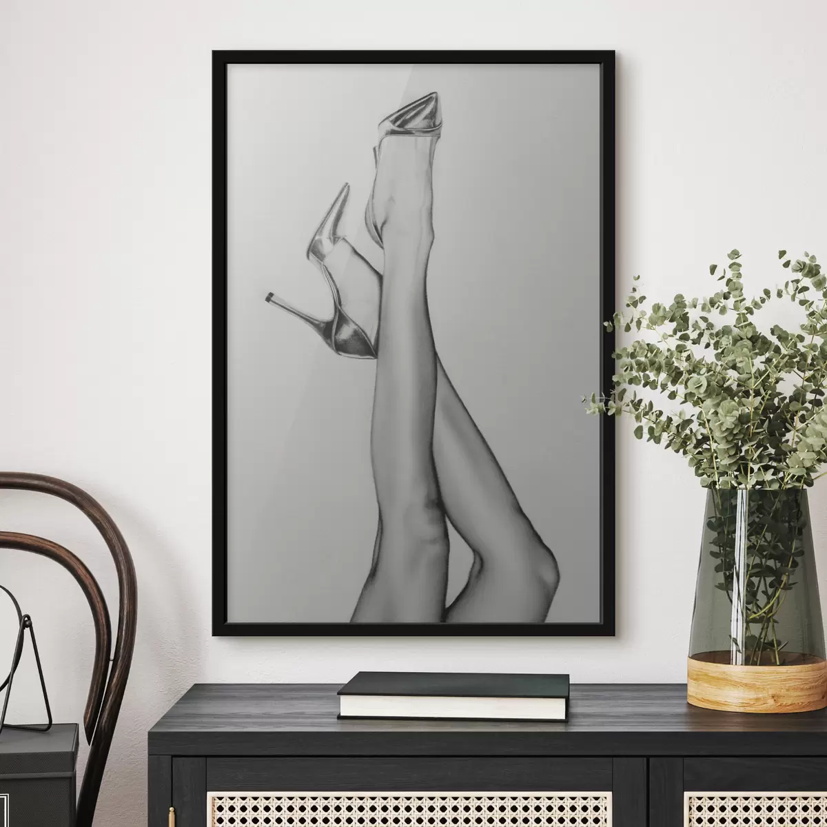 Poster Modelo piernas con tacones moda illustarion arte nueva tendencia f39110