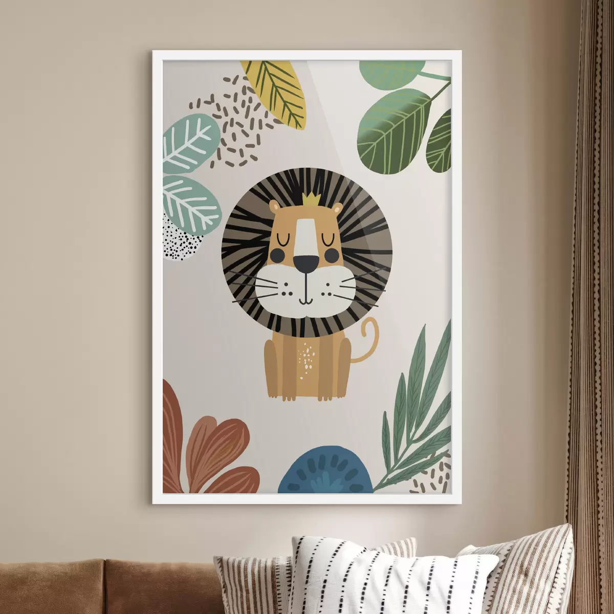 Poster León en la selva al estilo safari, boho f39095