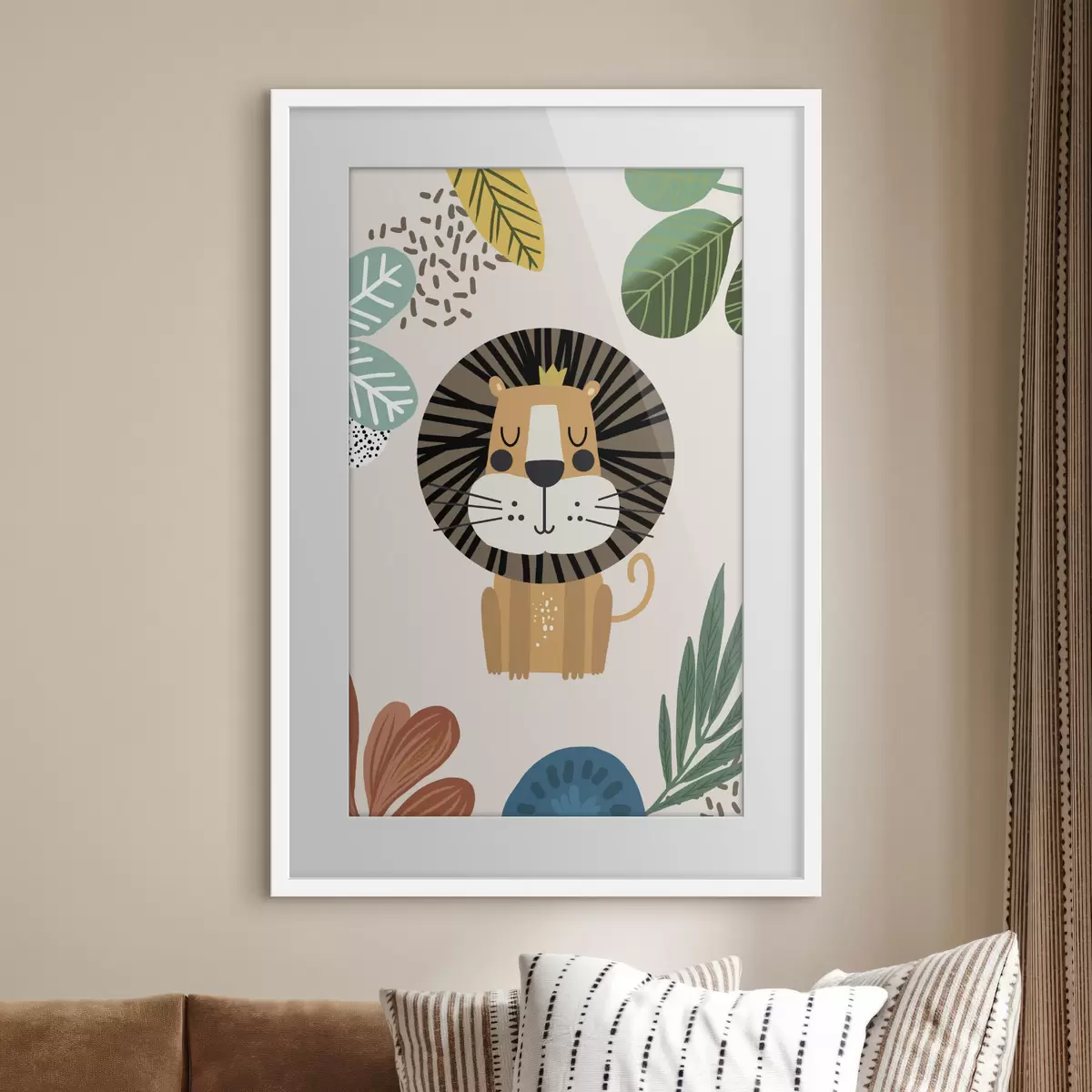 Poster León en la selva al estilo safari, boho f39095